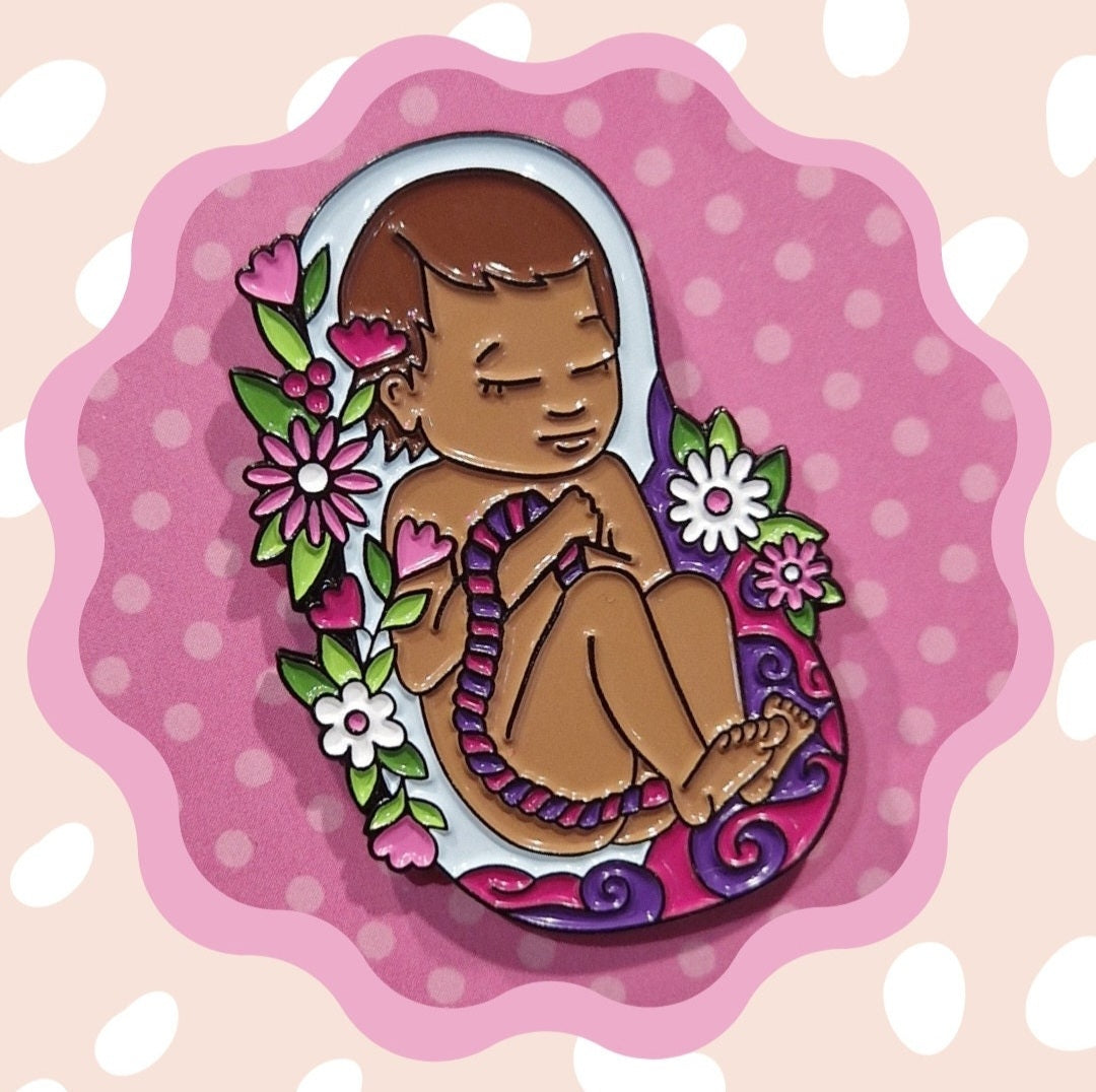 Pink & White Petals Baby Pin