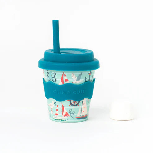 Nautical Chino Club - Babycino cup with straw