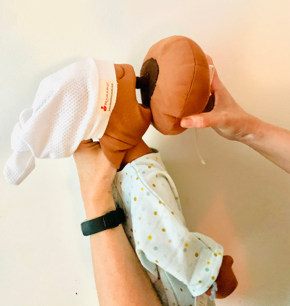 Breastfeeding puppet doll with breast
