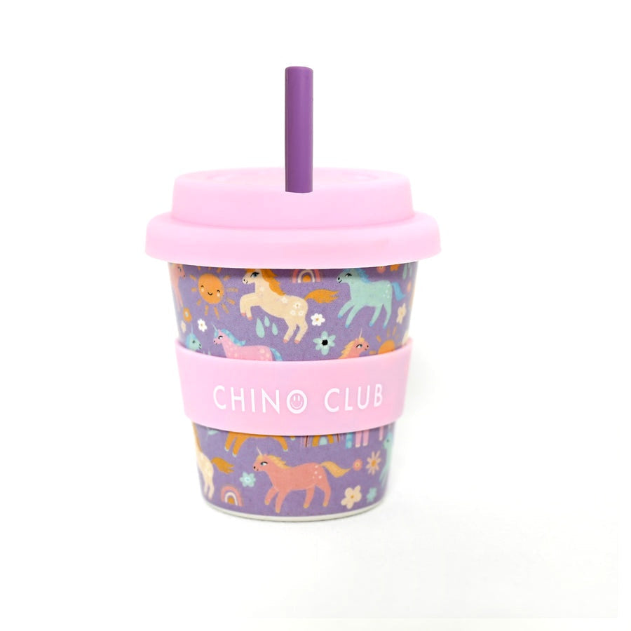 Unicorn Chino Club - Babycino cup with straw