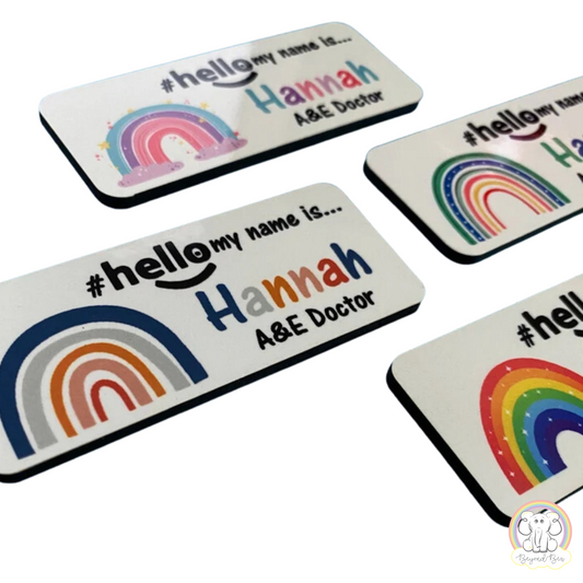 Rainbow Name Badge - with or without pronouns