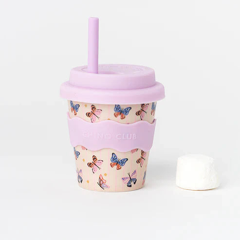 Butterflies Chino Club - Babycino cup with straw