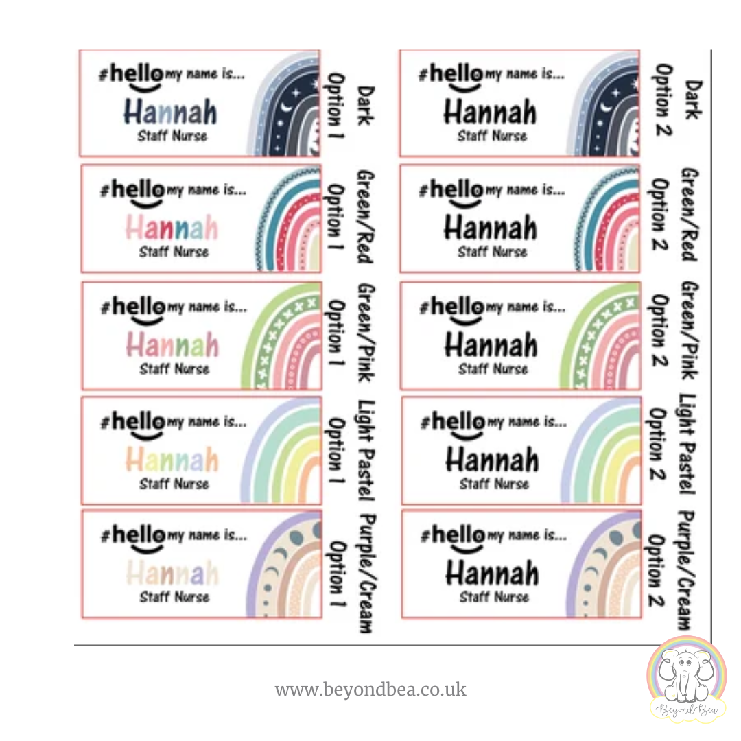 Half Rainbow Name Badge - with or without pronouns