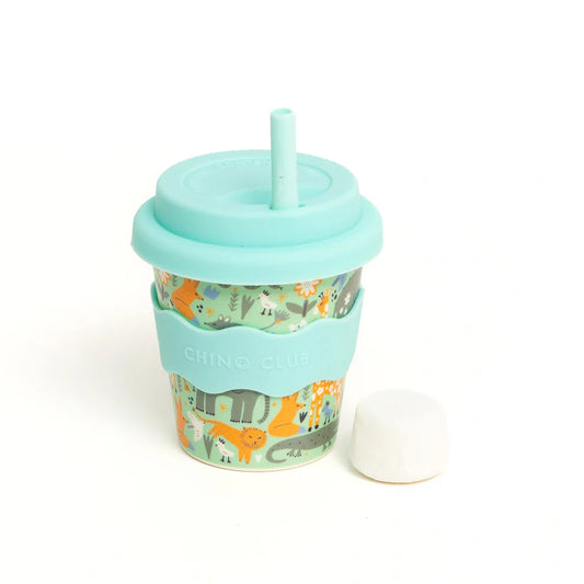 Wild Animal Chino Club - Babycino cup with straw