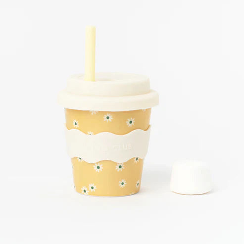 Yellow Daisy Chino Club - Babycino cup with straw