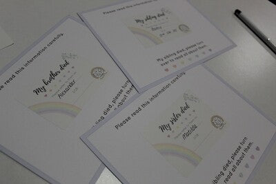 HOSPITAL / CHARITY ORDER Rainbow Baby Stickers / Information Card X 27